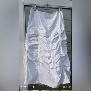 Ronen Chen Ruched Size 3 White Skirt